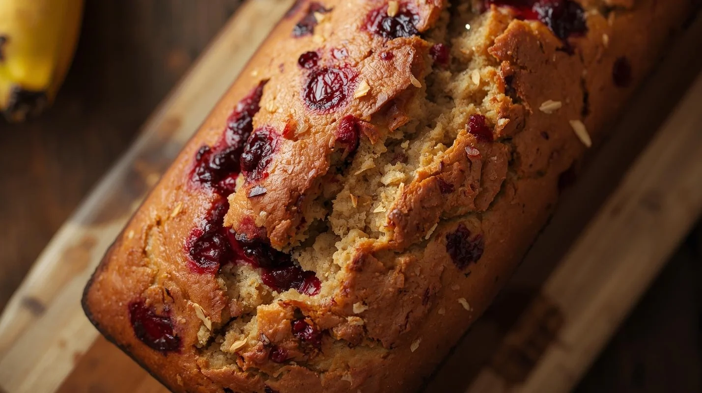Eggless Banana Bread with Berry Swirl edited