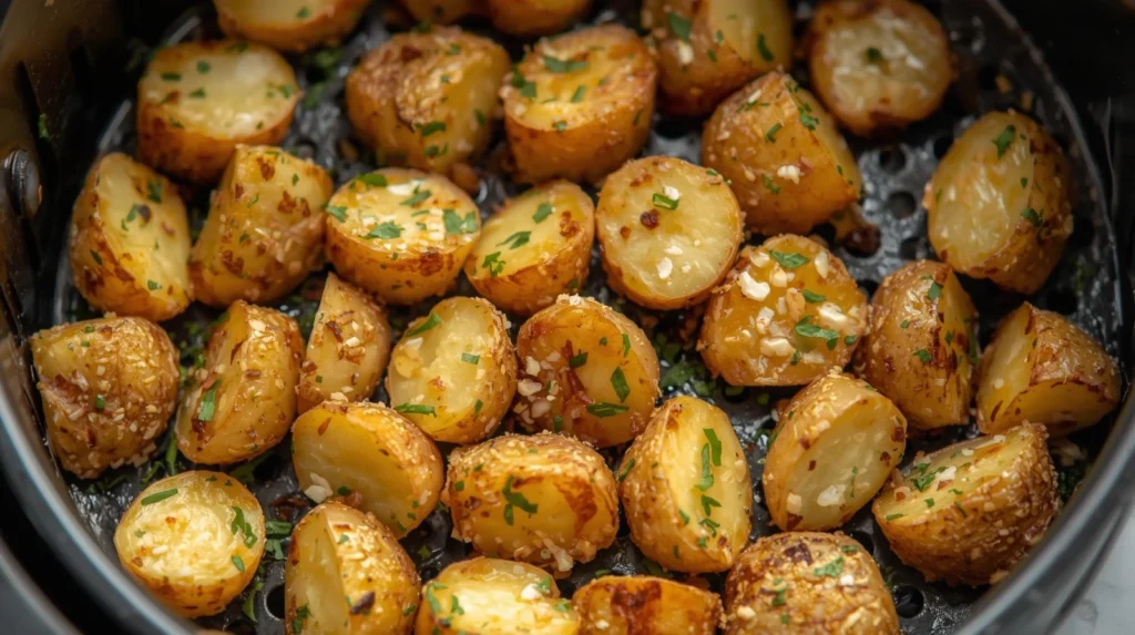 Garlic Parmesan Air Fryer Roasted Potatoes