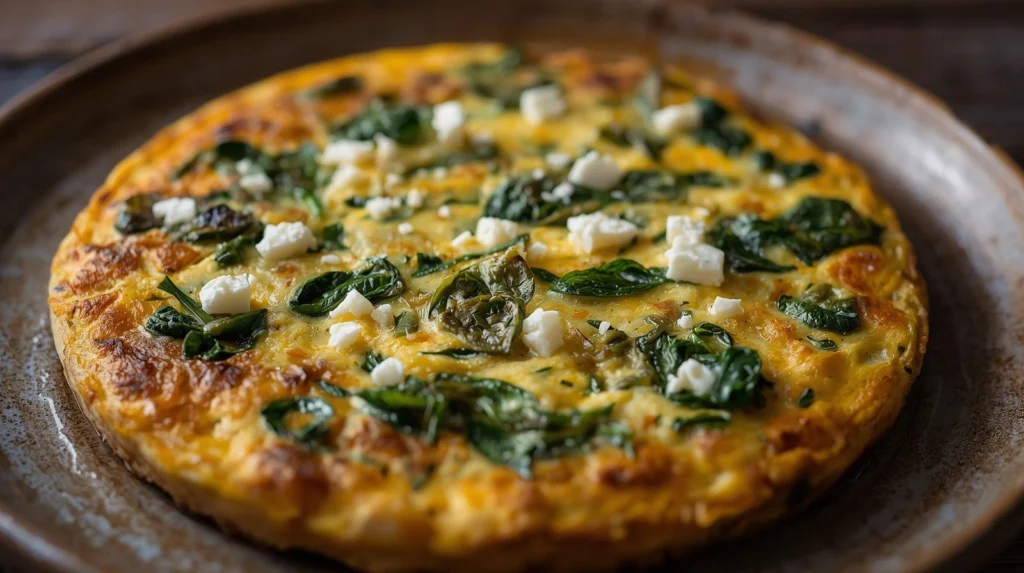 spinach feta frittata