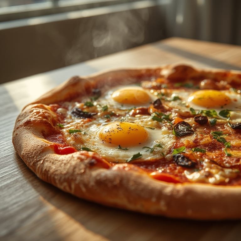 breakfast pizza with eggs