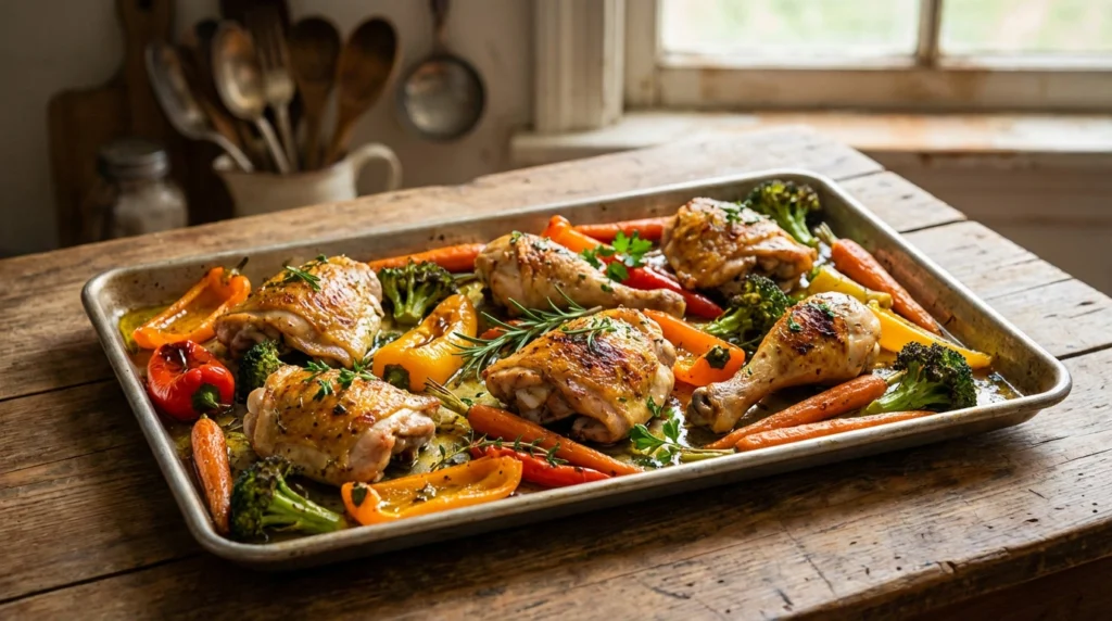 sheet pan chicken and veggies