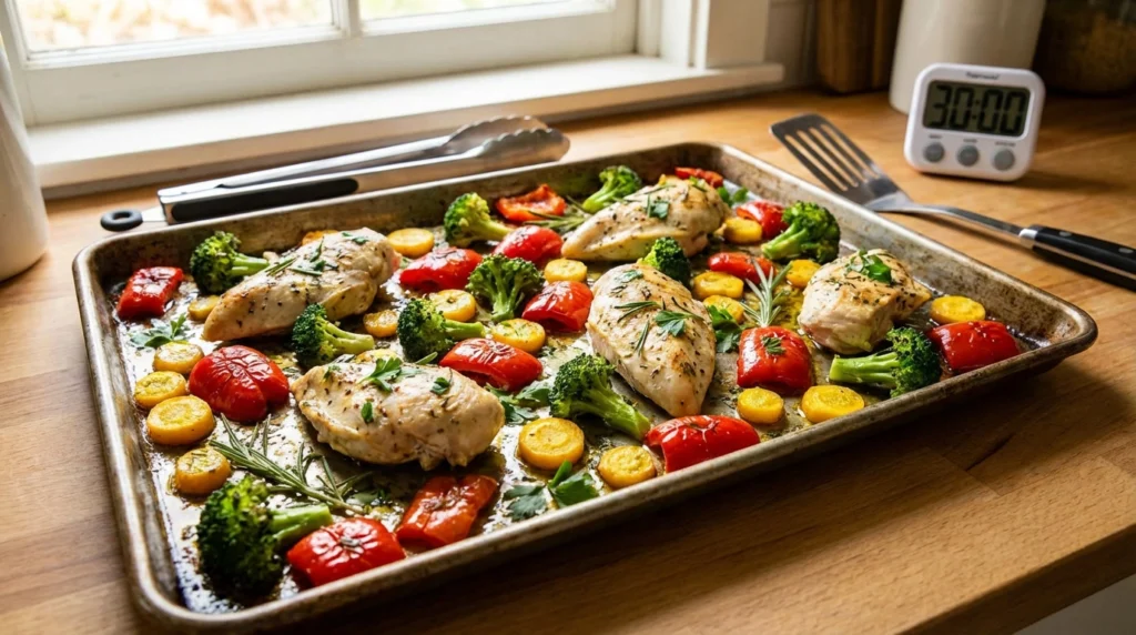 sheet pan chicken and veggies