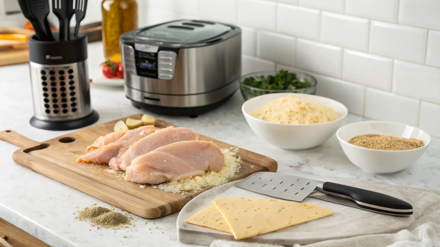 air fryer parmesan crusted chicken steps 1