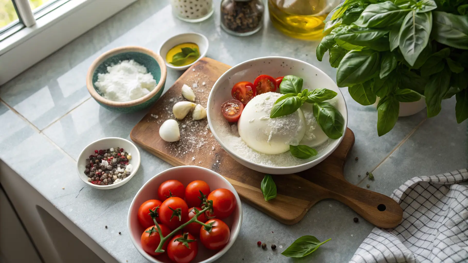 burrata caprese saladE2808B ingredients