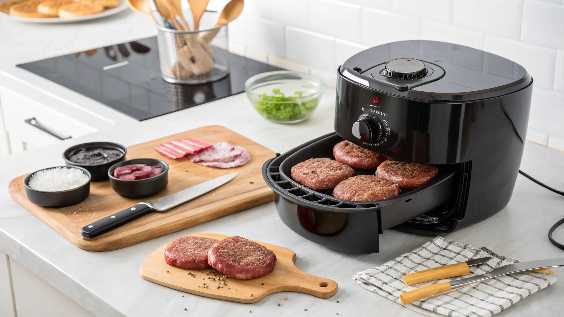frozen burgers in air fryer steps 1